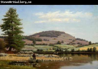 Alfred Ordway Fishing on Fairlee Pond